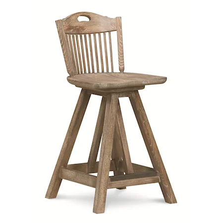 Spindle Back Counter Stool with Kick Plate and Footrest